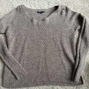 American Eagle Outfitters Taupe V-Neck Sweater